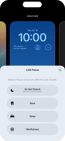 Press the required focus mode. Press the required focus mode.