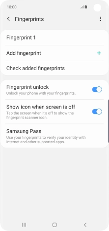 Press the indicator next to the required settings.