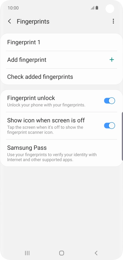 Press the indicator next to the required settings.