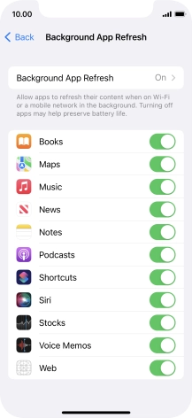 Press Background App Refresh.