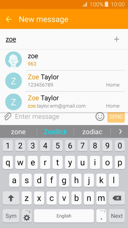 Press the required contact.