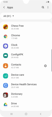 Press the required app.