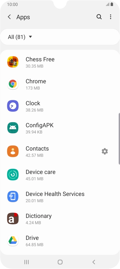 Press the required app.