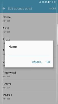 Key in Vodafone Internet and press OK. Key in Vodafone Internet and press OK.