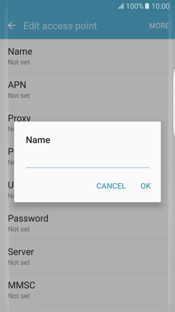 Key in Vodafone Internet and press OK. Key in Vodafone Internet and press OK.
