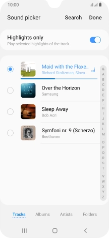 Once you've found a ring tone you like, press Done.