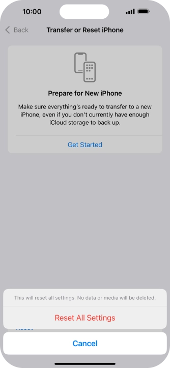 Press Reset All Settings.