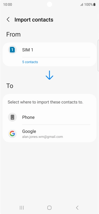Press the required Google account.