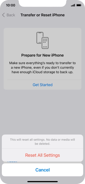 Press Reset All Settings. Press Reset All Settings.