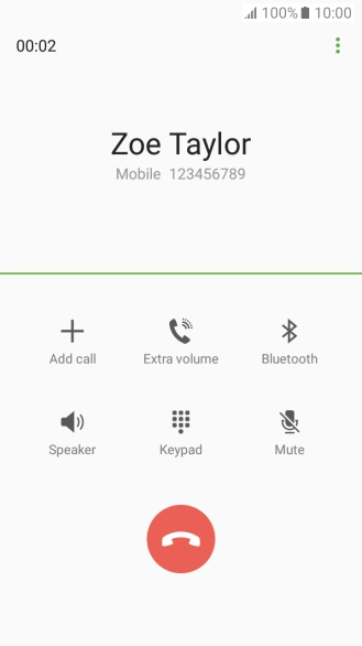 Press the end call icon.