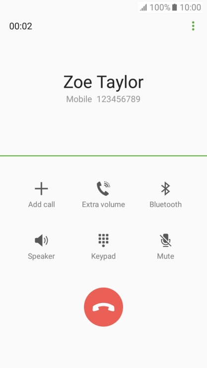 Press the end call icon.