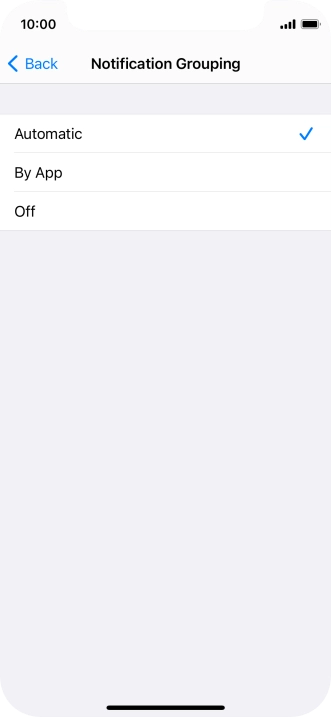 Press the required setting.