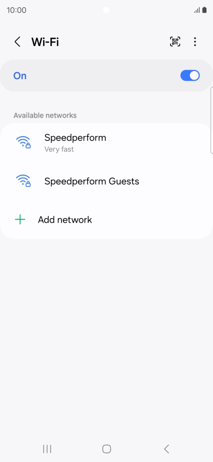 Press the required Wi-Fi network.