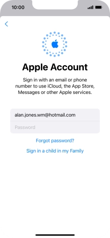 Press Password and key in the password for your Apple ID.