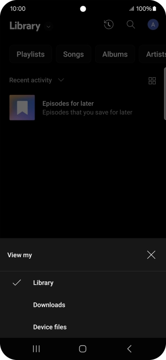 Press the required category and go to the required audio file.