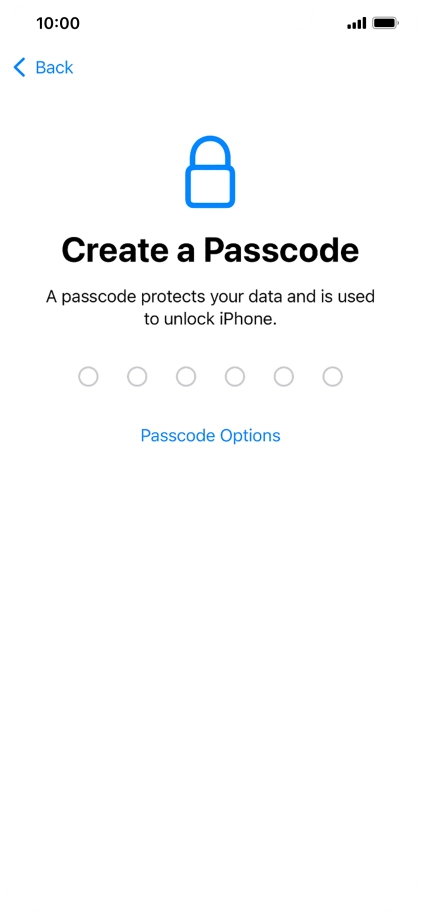 Press Passcode Options.