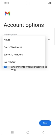 Press the required setting.