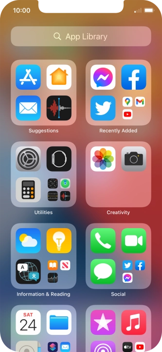 Press the required app. Press the required app.