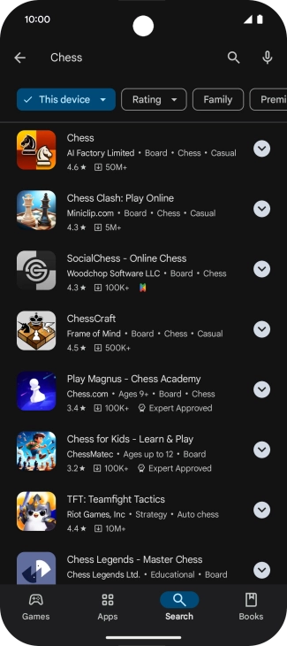 Press the required app.