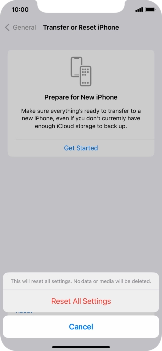 Press Reset All Settings.