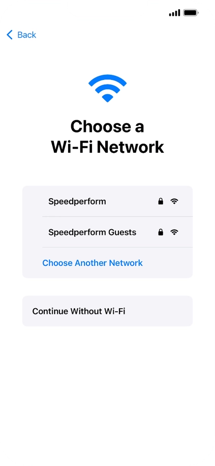 Press the required Wi-Fi network.