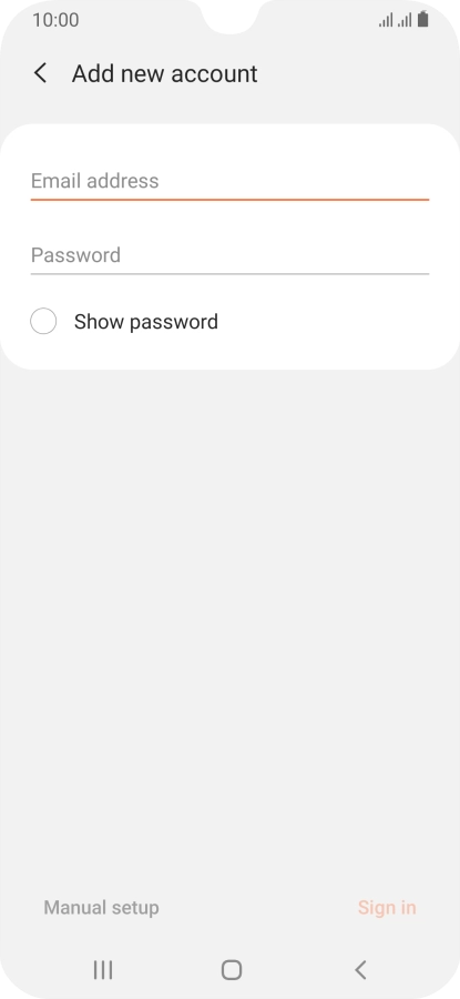 Press Email address and key in your email address.