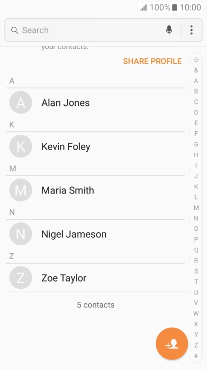 Press the new contact icon.