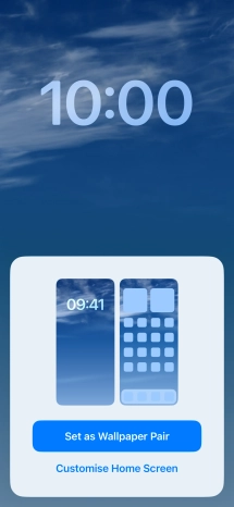 To use the same colour theme on the home screen, press Set as Wallpaper Pair.