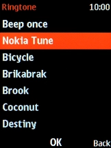 Select the required ring tones to hear them.