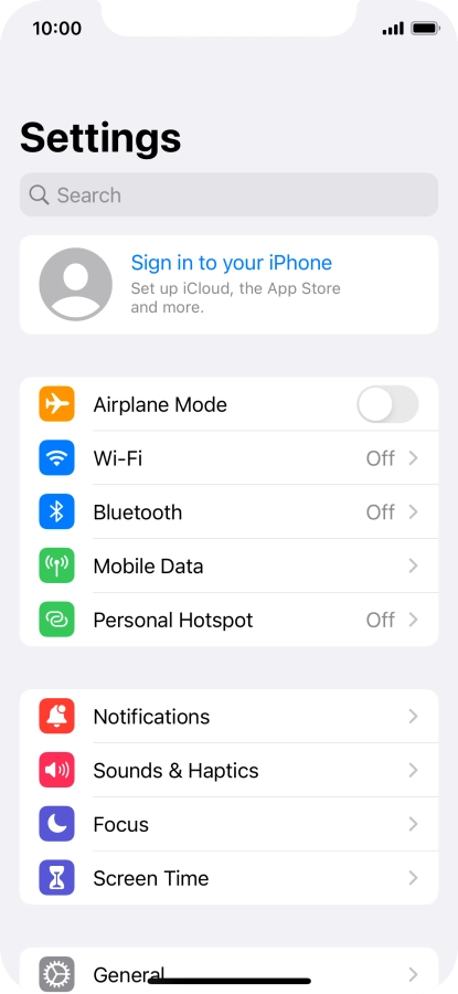 Press Sign in to your iPhone.