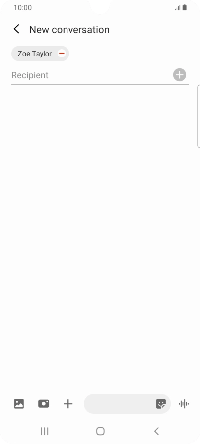 Press the text input field and write the text for your picture message.