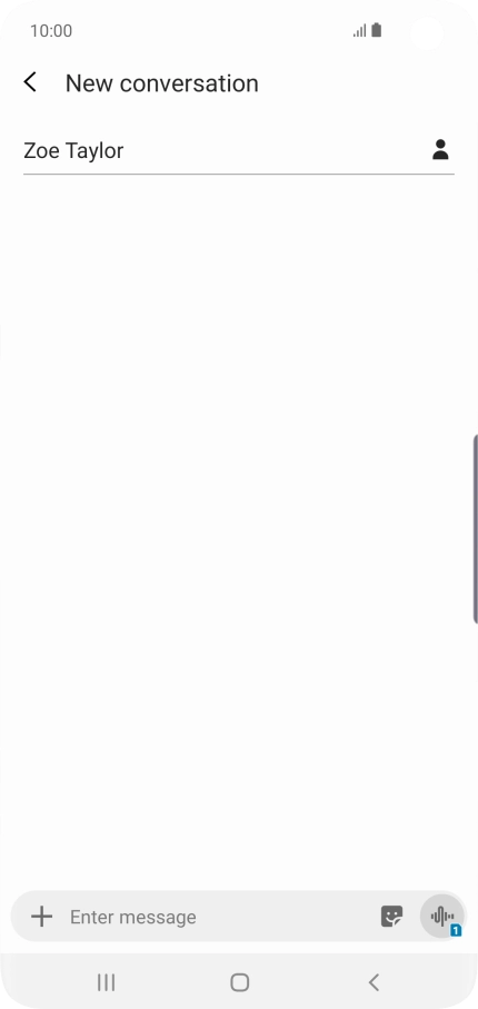 Press the text input field and write the text for your picture message.