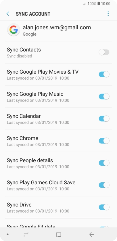Press the indicator next to 