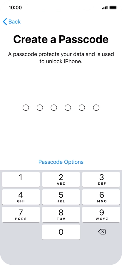 Press Passcode Options.