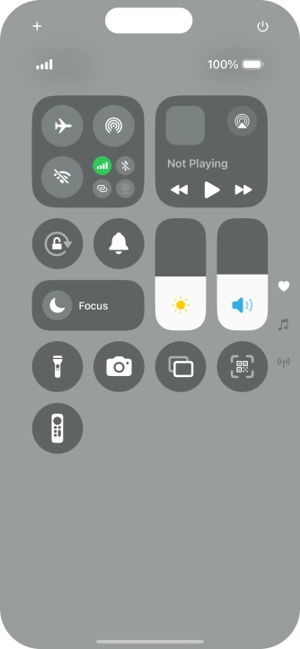 Press the flight mode icon to turn the function on or off.