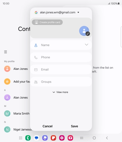 Press the address book drop down list.