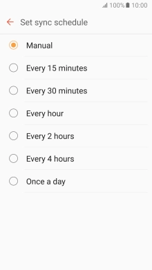 Press the required setting.