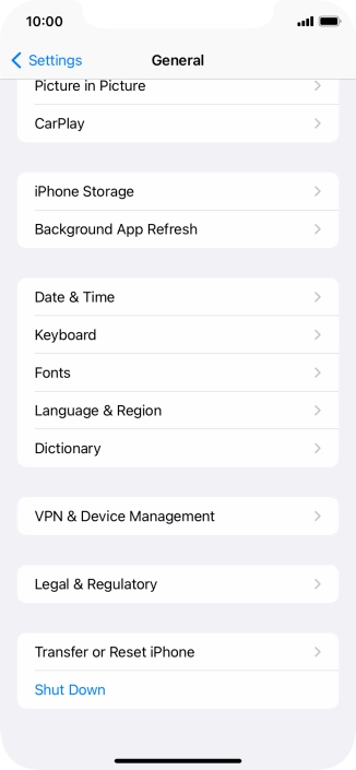 Press Transfer or Reset iPhone.