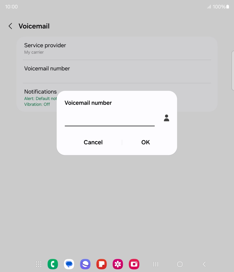 Key in (prefix) 5 (your phone number) and press OK.