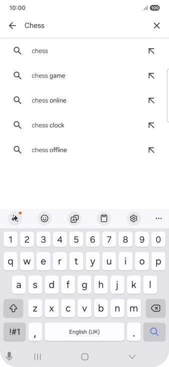Key in the name or subject of the required app and press the search icon.