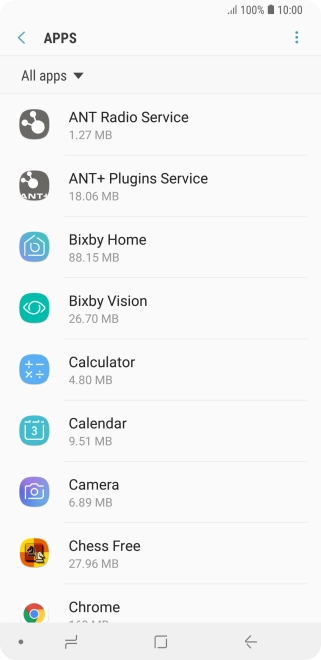Press the required app.