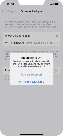 If Wi-Fi is turned on, press Wi-Fi and USB Only.