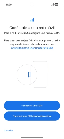 Pulsa Configurar una eSIM. Pulsa Configurar una eSIM.