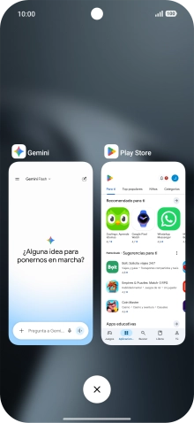 Para cerrar una sola aplicación en ejecución, desliza el dedo hacia la derecha sobre la aplicación deseada.