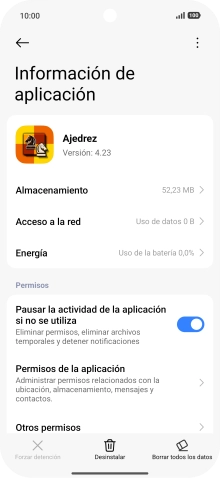 Desliza el dedo hacia arriba desde la parte inferior de la pantalla para terminar y volver a la pantalla de inicio. Desliza el dedo hacia arriba desde la parte inferior de la pantalla para terminar y volver a la pantalla de inicio.