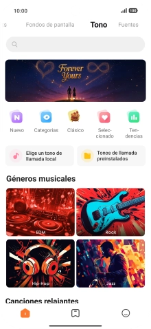 Si deseas seleccionar un timbre de llamada que no sea un timbre de llamada predeterminado, pulsa Elige un tono de llamada local y sigue las indicaciones de la pantalla para seleccionar la melodía deseada. Si deseas seleccionar un timbre de llamada que no sea un timbre de llamada predeterminado, pulsa Elige un tono de llamada local y sigue las indicaciones de la pantalla para seleccionar la melodía deseada.