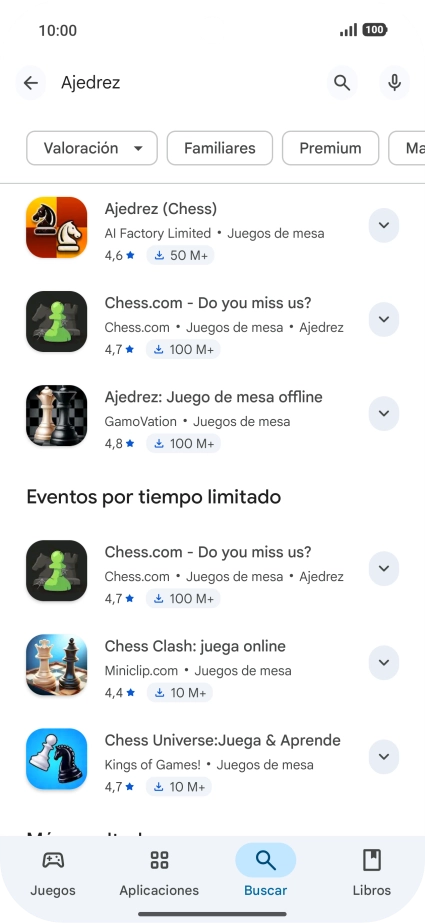 Pulsa la app deseada. Pulsa la app deseada.
