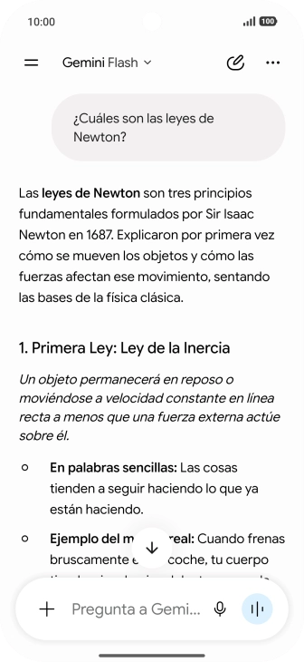 La transcripción de la conversación con Gemini Live aparece ahora en la pantalla. La transcripción de la conversación con Gemini Live aparece ahora en la pantalla.