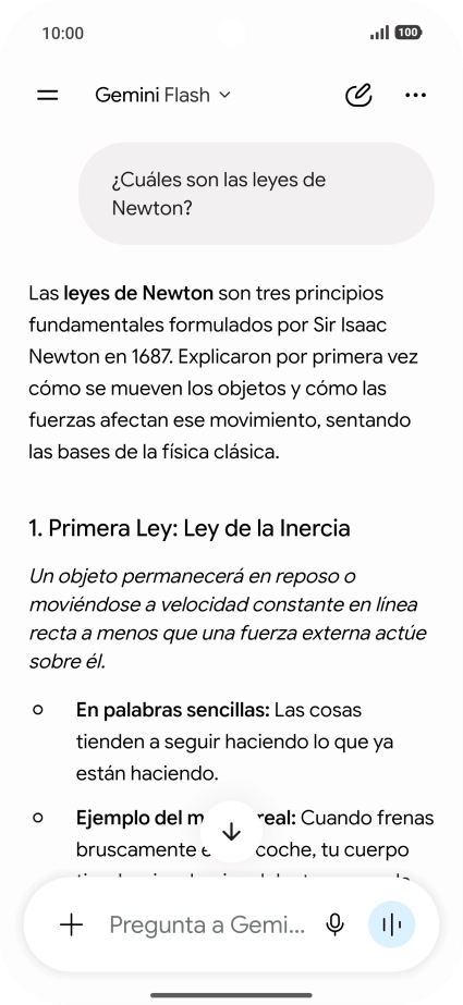 La transcripción de la conversación con Gemini Live aparece ahora en la pantalla. La transcripción de la conversación con Gemini Live aparece ahora en la pantalla.