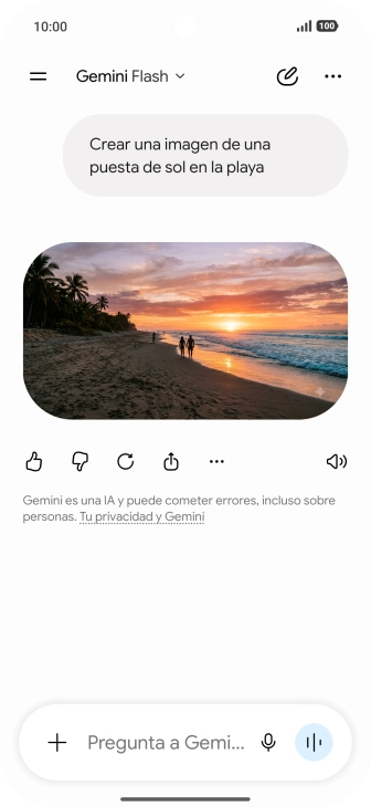 También puedes pedir a Gemini que genere una fotografía partiendo de tu descripción. También puedes pedir a Gemini que genere una fotografía partiendo de tu descripción.